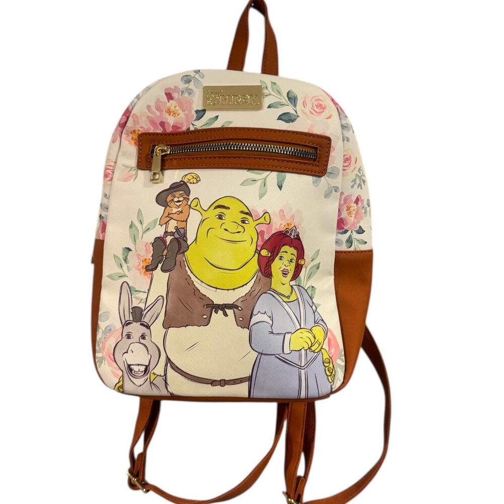 Hot Topic exclusive‎ Shrek Group Floral Mini Backpack, NWOT